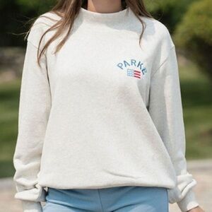 Parker Women's Cream Sweatshirt with Blue Accents
